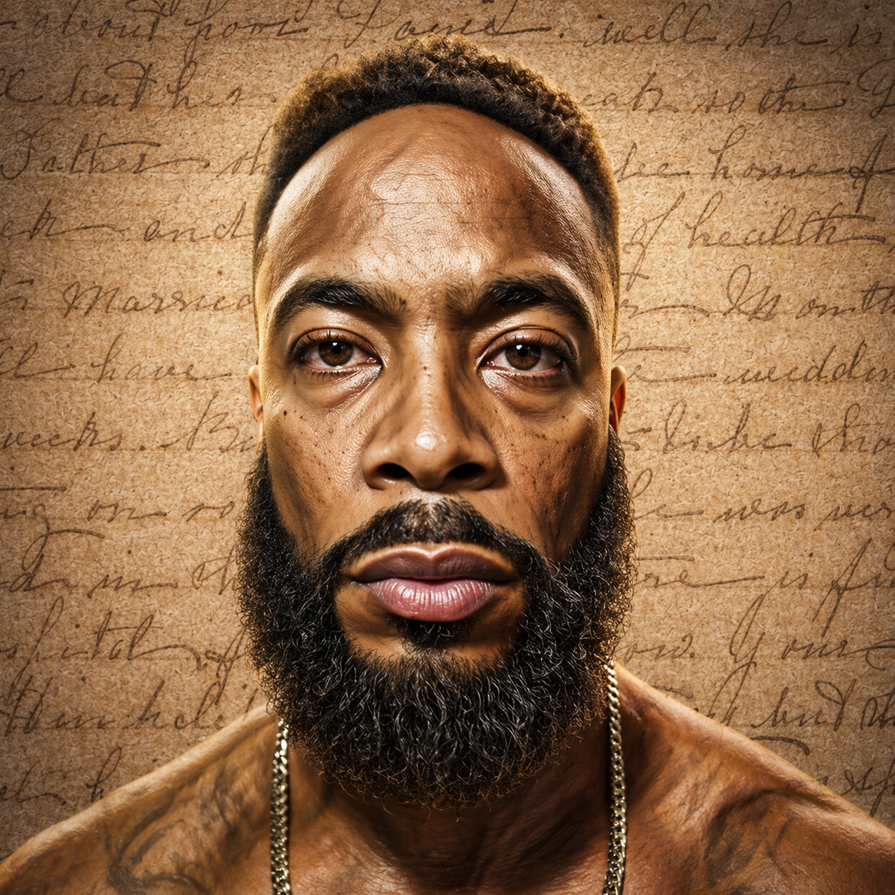 B2GD cover art — portrait over handwritten letter background
